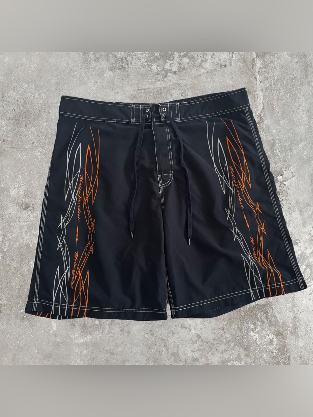 Harley Davidson Motorcycles Black Swim Trunks